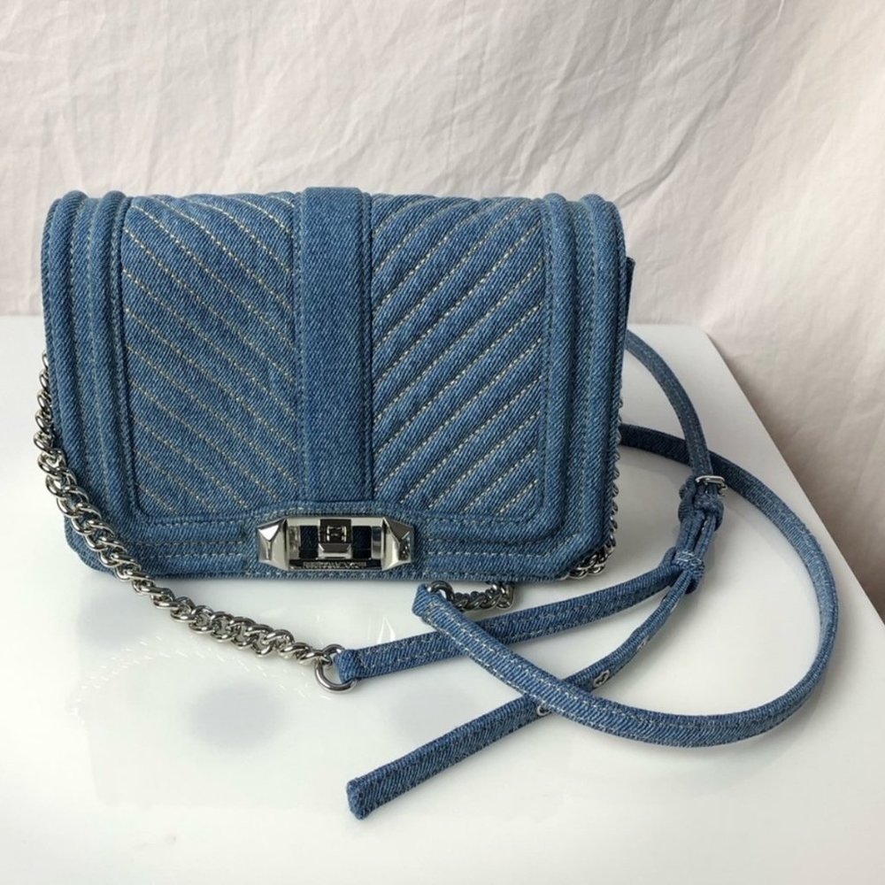 NWOT Denim Rebecca Minkoff Small Love Crossbody